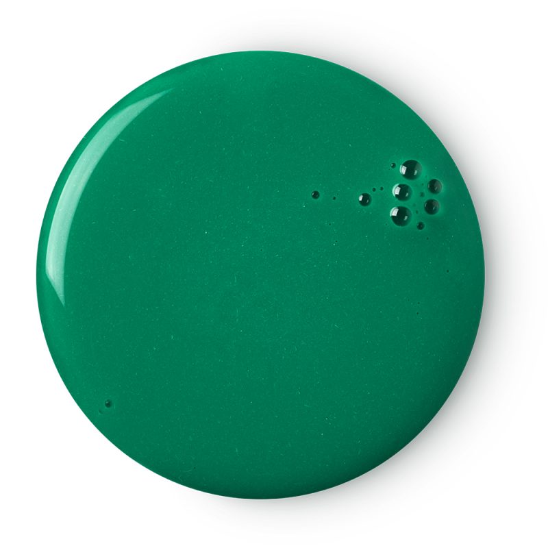 Lord of Misrule, a circular swatch of shower gel that's dark green in colour.